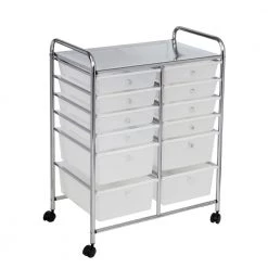 Steel/Plastic Clear/Chrome Craft Storage Cart with Square Knobs by Honey-Can-Do 12 Steel/Plastic Clear/Chrome Craft Storage Cart with Square Knobs by Honey-Can-Do -Carnegy Avenue Sales clear chrome honey can do craft storage crt 09642 4f 1000