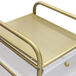 5-Drawer Rolling Storage Cart with Plastic Drawers in Gold by Honey-Can-Do 14 5-Drawer Rolling Storage Cart with Plastic Drawers in Gold by Honey-Can-Do -Carnegy Avenue Sales clear gold honey can do craft storage crt 08895 44 1000