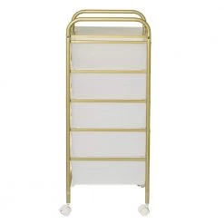 5-Drawer Rolling Storage Cart with Plastic Drawers in Gold by Honey-Can-Do 12 5-Drawer Rolling Storage Cart with Plastic Drawers in Gold by Honey-Can-Do -Carnegy Avenue Sales clear gold honey can do craft storage crt 08895 4f 1000