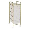 5-Drawer Rolling Storage Cart with Plastic Drawers in Gold by Honey-Can-Do -Carnegy Avenue Sales clear gold honey can do craft storage crt 08895 64 1000