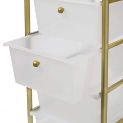 5-Drawer Rolling Storage Cart with Plastic Drawers in Gold by Honey-Can-Do 15 5-Drawer Rolling Storage Cart with Plastic Drawers in Gold by Honey-Can-Do -Carnegy Avenue Sales clear gold honey can do craft storage crt 08895 fa 1000