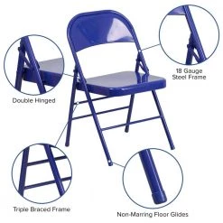 Cobalt Blue Metal Folding Chair (2-Pack) by Carnegy Avenue -Carnegy Avenue Sales cobalt blue carnegy avenue folding chairs cga rb 275026 co hd 44 1000