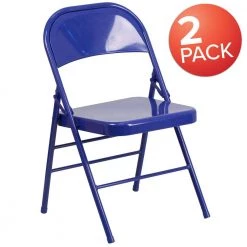 Cobalt Blue Metal Folding Chair (2-Pack) by Carnegy Avenue -Carnegy Avenue Sales cobalt blue carnegy avenue folding chairs cga rb 275026 co hd c3 1000