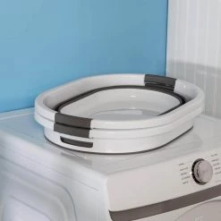 Dark Gray/White Collapsible Rubber Laundry Baskets (Set of 2) by Honey-Can-Do 11 Dark Gray/White Collapsible Rubber Laundry Baskets (Set of 2) by Honey-Can-Do -Carnegy Avenue Sales dark gray white honey can do laundry baskets hmp 09825 4f 1000