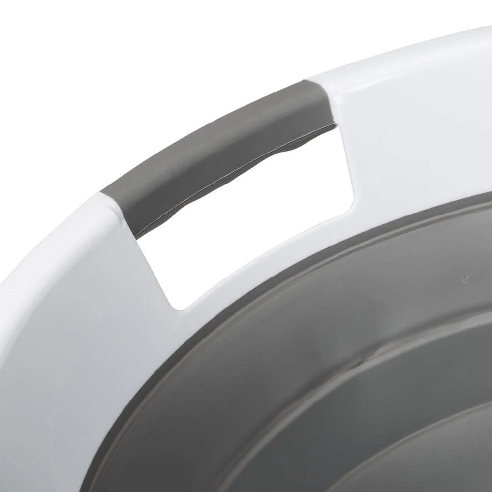 Dark Gray/White Collapsible Rubber Laundry Baskets (Set of 2) by Honey-Can-Do 8 Dark Gray/White Collapsible Rubber Laundry Baskets (Set of 2) by Honey-Can-Do - Image 6