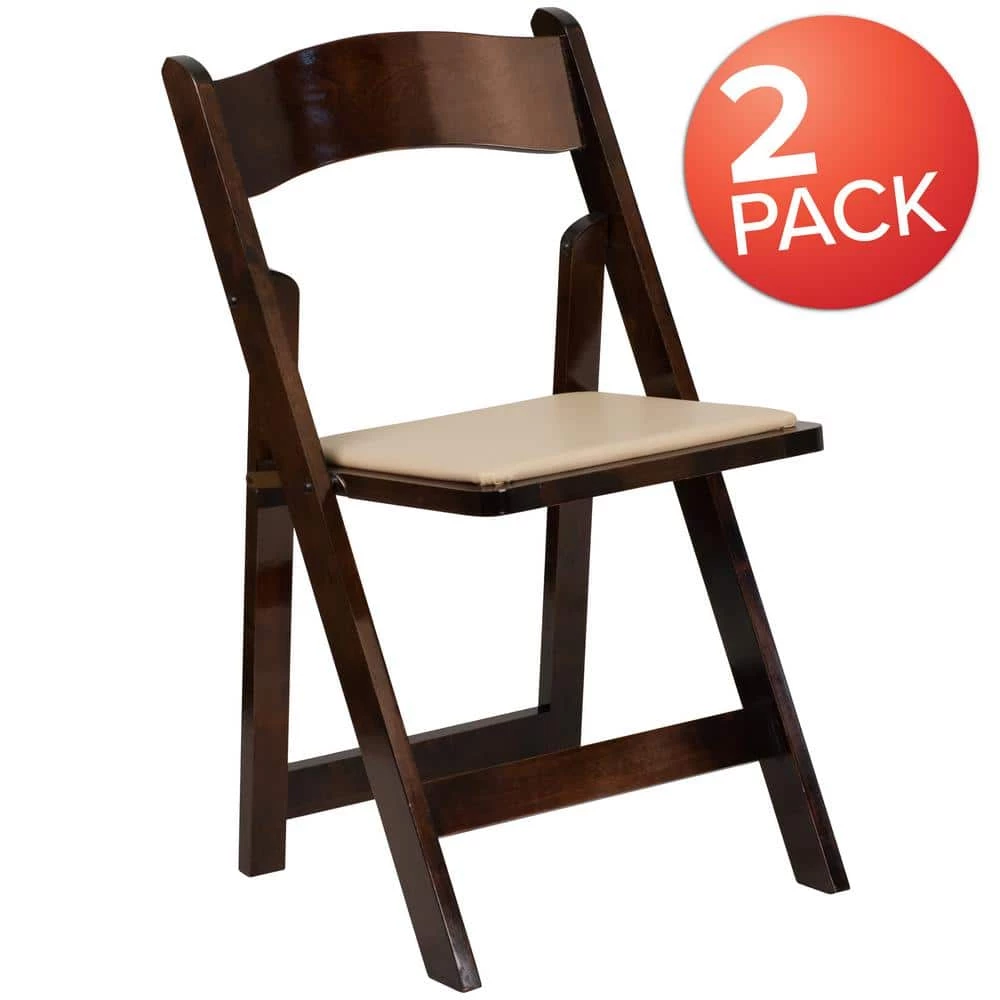 Fruitwood Wood Folding Chair (2-Pack) by Carnegy Avenue 6 Fruitwood Wood Folding Chair (2-Pack) by Carnegy Avenue - Image 4