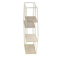 4.72 in. D x 23.82 in. L x 20.87 in. H Gold Steel 4-Tier Floating Decorative Wall Shelf by Honey-Can-Do -Carnegy Avenue Sales gold honey can do decorative shelving shf 09352 1f 1000