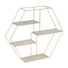 4.72 in. D x 23.82 in. L x 20.87 in. H Gold Steel 4-Tier Floating Decorative Wall Shelf by Honey-Can-Do -Carnegy Avenue Sales gold honey can do decorative shelving shf 09352 64 1000