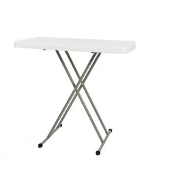 30 in. Granite White Plastic Indoor/Outdoor Folding Table by Carnegy Avenue