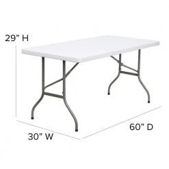 60 in. Granite White Plastic Tabletop Metal Frame Folding Table by Carnegy Avenue -Carnegy Avenue Sales granite white carnegy avenue folding tables cga flf 0423 gr hd fa 1000