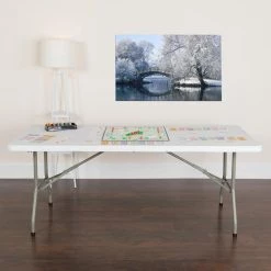 72 in. Granite White Plastic Tabletop Metal Frame Folding Table by Carnegy Avenue -Carnegy Avenue Sales granite white carnegy avenue folding tables cga flf 0978 gr hd 31 1000