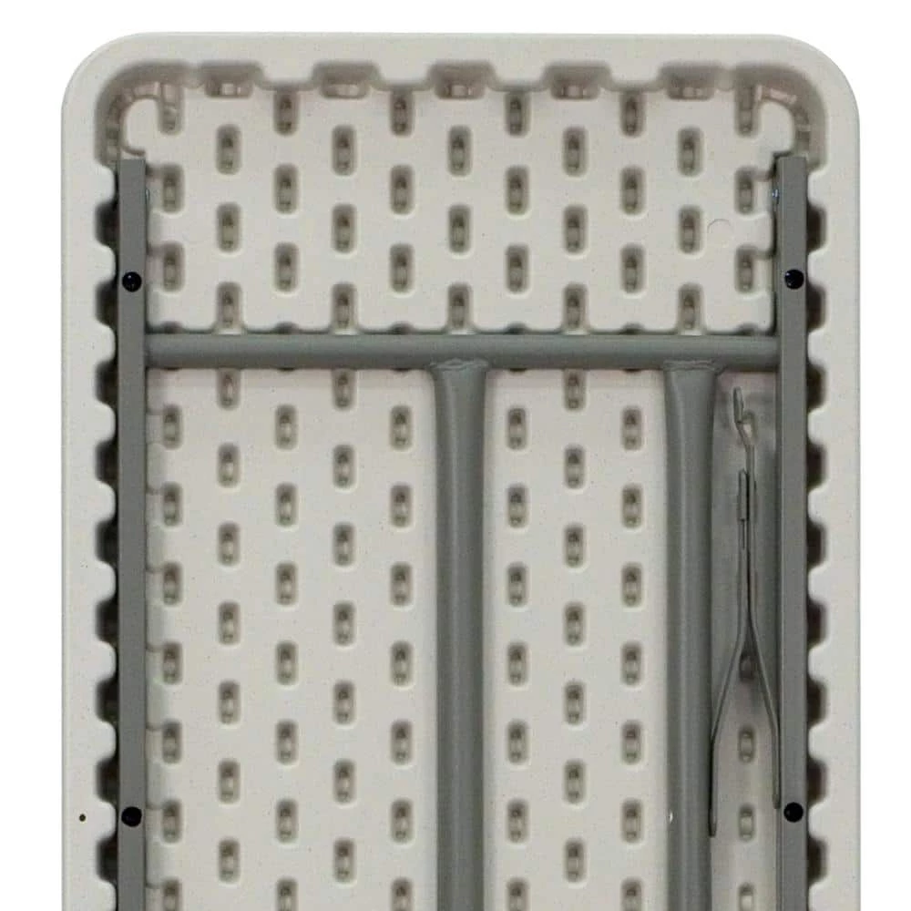 72 in. Granite White Plastic Tabletop Metal Frame Folding Table by Carnegy Avenue 6 72 in. Granite White Plastic Tabletop Metal Frame Folding Table by Carnegy Avenue - Image 4