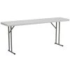 72 in. Granite White Plastic Tabletop Metal Frame Folding Table by Carnegy Avenue
