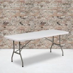 72 in. Granite White Plastic Tabletop Metal Frame Folding Table by Carnegy Avenue -Carnegy Avenue Sales granite white carnegy avenue folding tables cga flf 1417 gr hd 31 1000