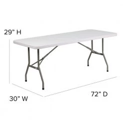 72 in. Granite White Plastic Tabletop Metal Frame Folding Table by Carnegy Avenue -Carnegy Avenue Sales granite white carnegy avenue folding tables cga flf 1417 gr hd fa 1000
