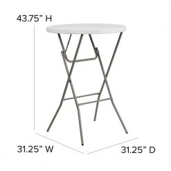 31.25 in. Granite White Plastic Tabletop Metal Frame Folding Table by Carnegy Avenue -Carnegy Avenue Sales granite white carnegy avenue folding tables cga flf 17482 gr hd fa 1000