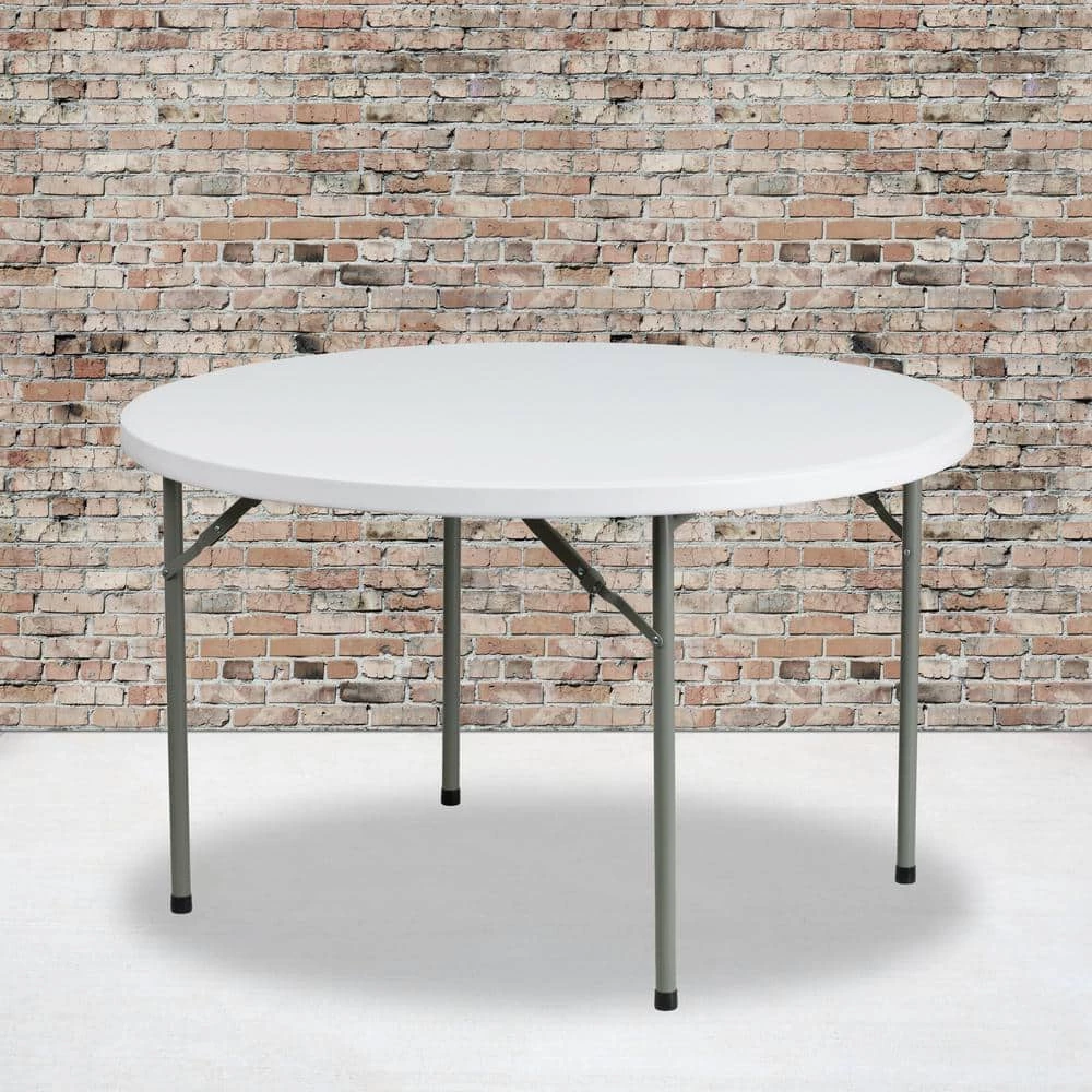 48 in. Granite White Plastic Tabletop Metal Frame Folding Table by Carnegy Avenue 9 48 in. Granite White Plastic Tabletop Metal Frame Folding Table by Carnegy Avenue - Image 7