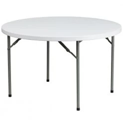 48 in. Granite White Plastic Tabletop Metal Frame Folding Table by Carnegy Avenue