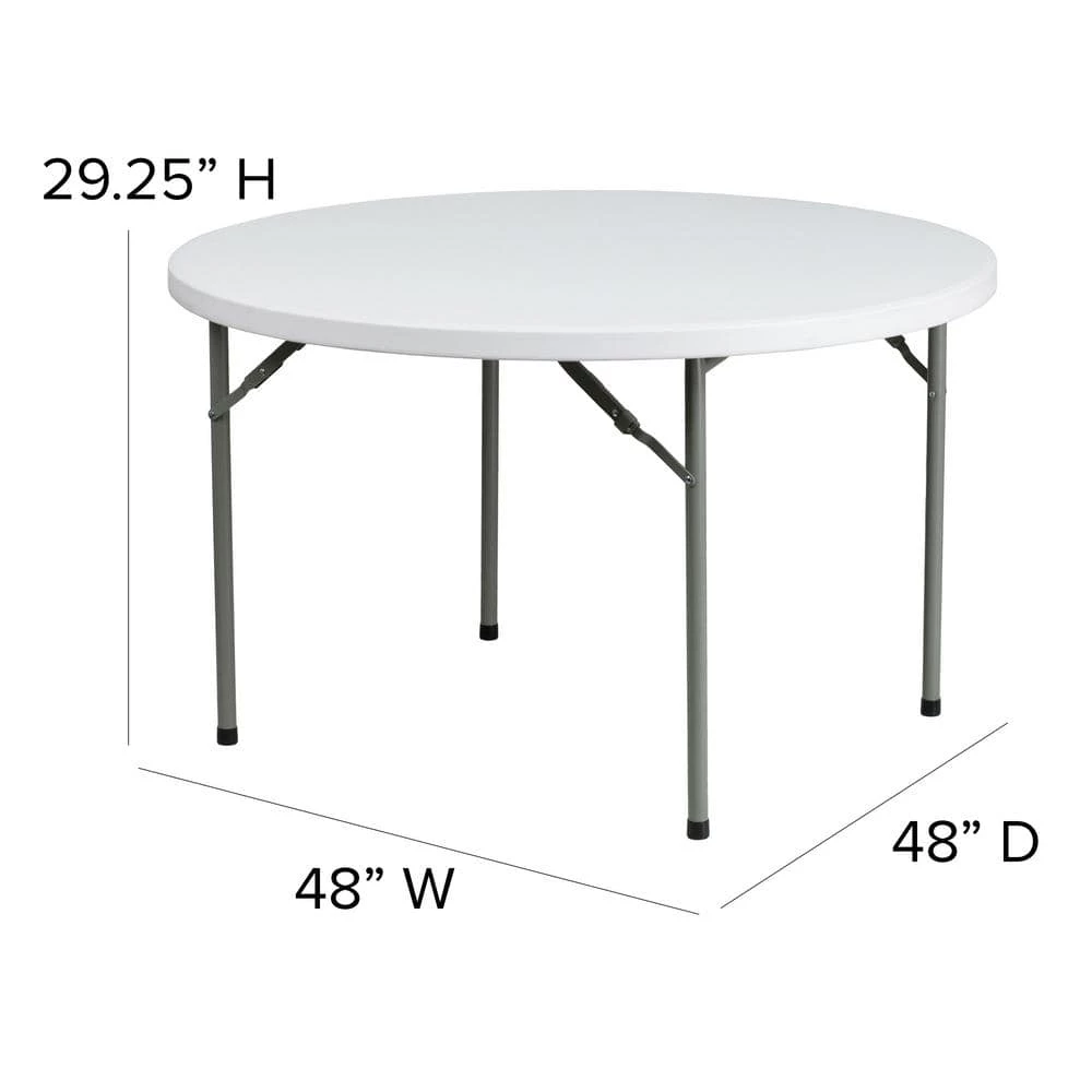 48 in. Granite White Plastic Tabletop Metal Frame Folding Table by Carnegy Avenue 7 48 in. Granite White Plastic Tabletop Metal Frame Folding Table by Carnegy Avenue - Image 5