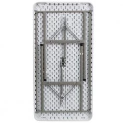 48.25 in. Granite White Plastic Tabletop Metal Frame Folding Table by Carnegy Avenue -Carnegy Avenue Sales granite white carnegy avenue folding tables cga flf 20738 gr hd 1d 1000