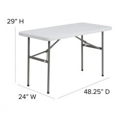 48.25 in. Granite White Plastic Tabletop Metal Frame Folding Table by Carnegy Avenue -Carnegy Avenue Sales granite white carnegy avenue folding tables cga flf 20738 gr hd fa 1000