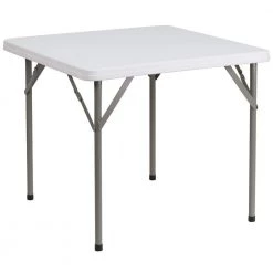 34.25 in. Granite White Plastic Tabletop Metal Frame Folding Table by Carnegy Avenue