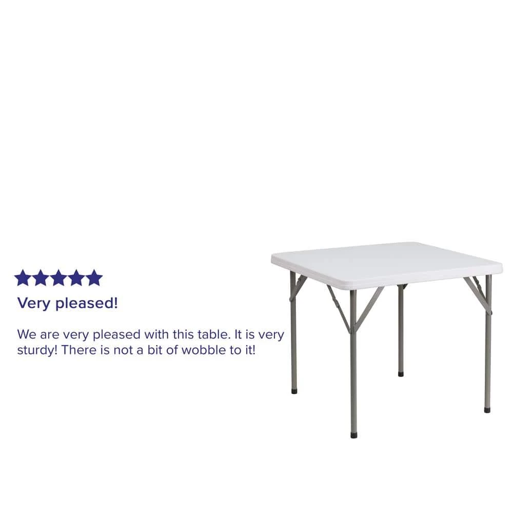 34.25 in. Granite White Plastic Tabletop Metal Frame Folding Table by Carnegy Avenue 7 34.25 in. Granite White Plastic Tabletop Metal Frame Folding Table by Carnegy Avenue - Image 5