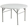 47.75 in. Granite White Plastic Tabletop Metal Frame Folding Table by Carnegy Avenue