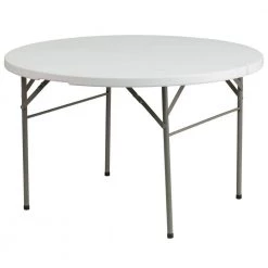 47.75 in. Granite White Plastic Tabletop Metal Frame Folding Table by Carnegy Avenue