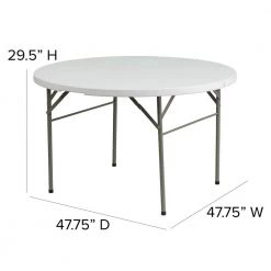 47.75 in. Granite White Plastic Tabletop Metal Frame Folding Table by Carnegy Avenue -Carnegy Avenue Sales granite white carnegy avenue folding tables cga flf 20747 gr hd fa 1000