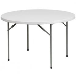 48 in. Granite White Plastic Tabletop Metal Frame Folding Table by Carnegy Avenue