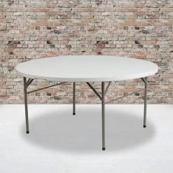 60.5 in. Granite White Plastic Tabletop Metal Frame Folding Table by Carnegy Avenue -Carnegy Avenue Sales granite white carnegy avenue folding tables cga rb 20746 gr hd 31 1000