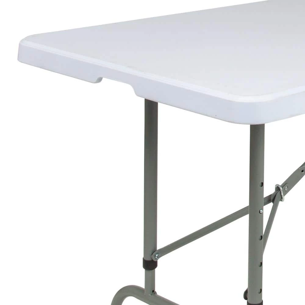 96 in. Granite White Plastic Tabletop Metal Frame Folding Table by Carnegy Avenue 7 96 in. Granite White Plastic Tabletop Metal Frame Folding Table by Carnegy Avenue - Image 5