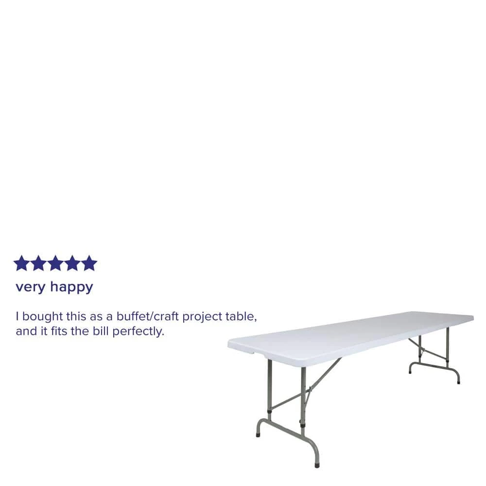 96 in. Granite White Plastic Tabletop Metal Frame Folding Table by Carnegy Avenue 10 96 in. Granite White Plastic Tabletop Metal Frame Folding Table by Carnegy Avenue - Image 8