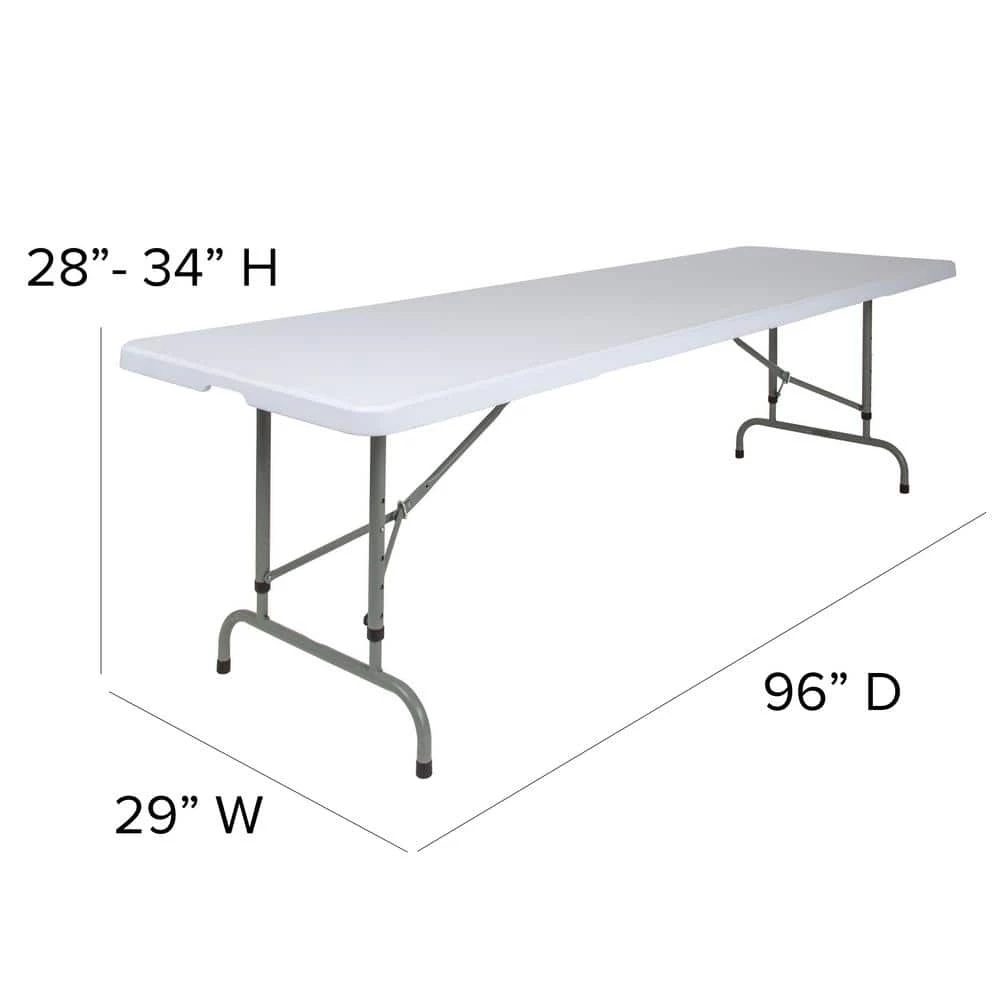 96 in. Granite White Plastic Tabletop Metal Frame Folding Table by Carnegy Avenue 9 96 in. Granite White Plastic Tabletop Metal Frame Folding Table by Carnegy Avenue - Image 7
