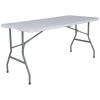 28.25 in. x 27.25 in. Granite White Plastic Waterproof Folding Table by Carnegy Avenue