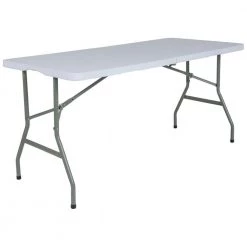 28.25 in. x 27.25 in. Granite White Plastic Waterproof Folding Table by Carnegy Avenue