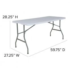 28.25 in. x 27.25 in. Granite White Plastic Waterproof Folding Table by Carnegy Avenue -Carnegy Avenue Sales granite white carnegy avenue folding tables cga rb 244750 gr hd fa 1000