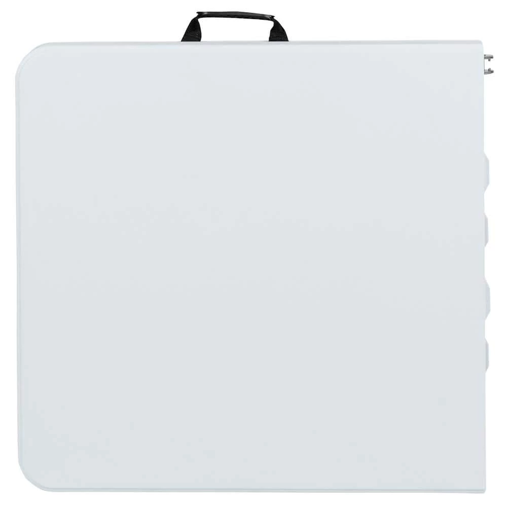 4-ft Granite White Plastic Adjustable Bi-Fold Folding Table (1 Pack) by Carnegy Avenue 8 4-ft Granite White Plastic Adjustable Bi-Fold Folding Table (1 Pack) by Carnegy Avenue - Image 6