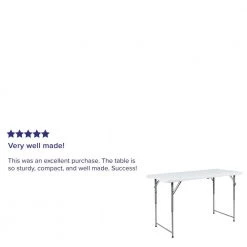 4-ft Granite White Plastic Adjustable Bi-Fold Folding Table (1 Pack) by Carnegy Avenue 20 4-ft Granite White Plastic Adjustable Bi-Fold Folding Table (1 Pack) by Carnegy Avenue -Carnegy Avenue Sales granite white carnegy avenue folding tables cga rb 487020 gr hd 76 1000