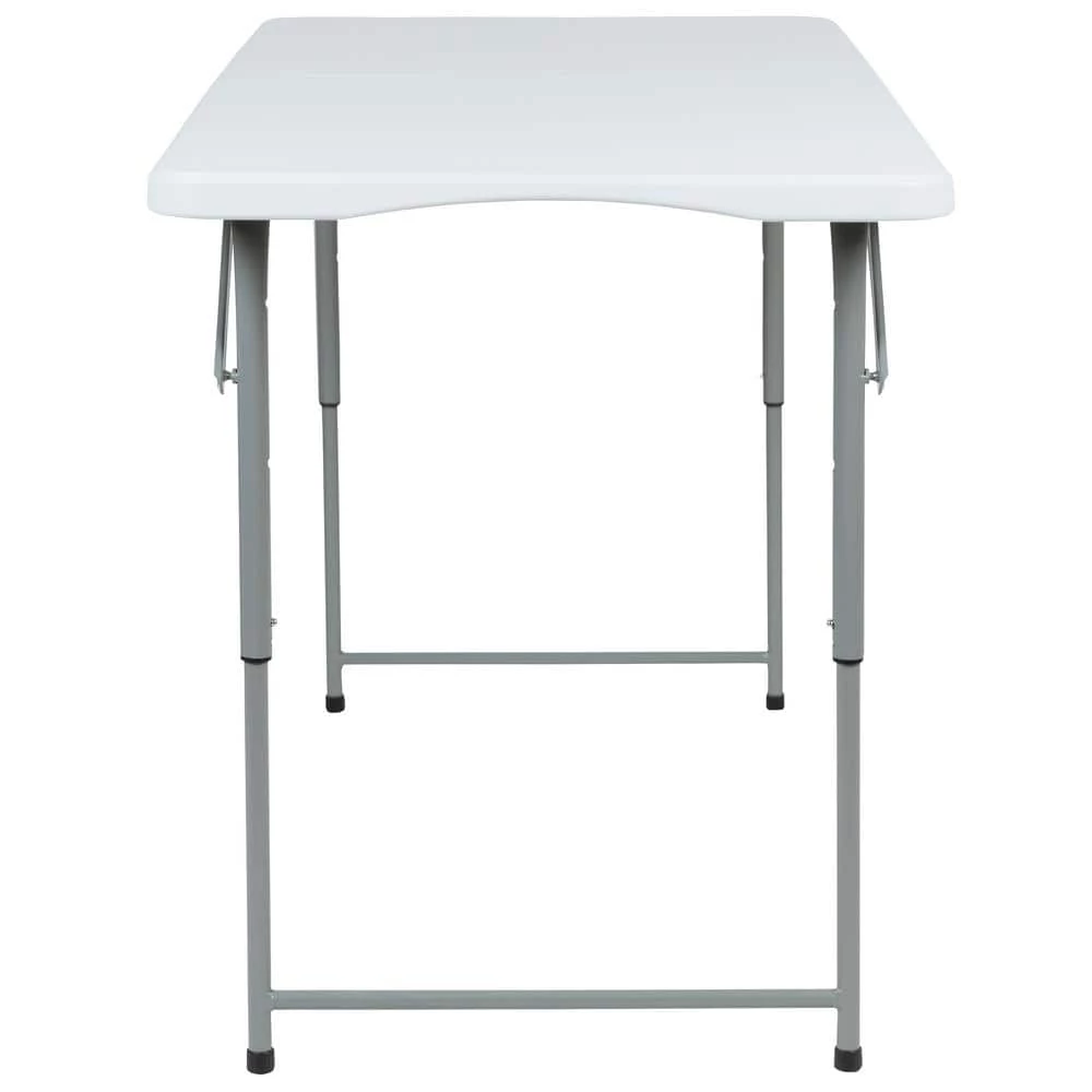 4-ft Granite White Plastic Adjustable Bi-Fold Folding Table (1 Pack) by Carnegy Avenue 4 4-ft Granite White Plastic Adjustable Bi-Fold Folding Table (1 Pack) by Carnegy Avenue - Image 2