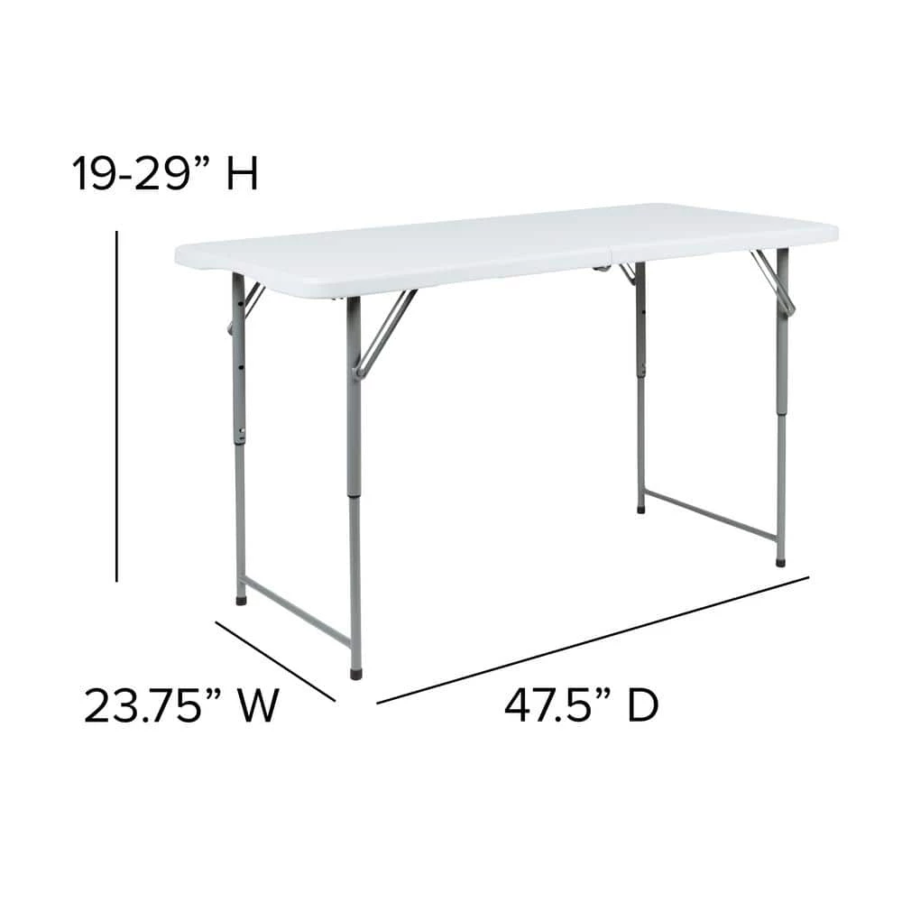 4-ft Granite White Plastic Adjustable Bi-Fold Folding Table (1 Pack) by Carnegy Avenue 10 4-ft Granite White Plastic Adjustable Bi-Fold Folding Table (1 Pack) by Carnegy Avenue - Image 8
