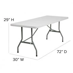 72 in. Granite White Plastic Tabletop Metal Frame Folding Table by Carnegy Avenue -Carnegy Avenue Sales granite white carnegy avenue folding tables cga rb 5442 gr hd fa 1000