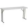 60 in. Granite White Plastic Tabletop Metal Frame Folding Table by Carnegy Avenue