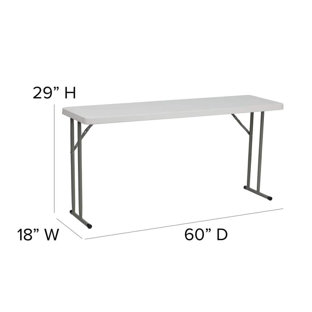 60 in. Granite White Plastic Tabletop Metal Frame Folding Table by Carnegy Avenue 7 60 in. Granite White Plastic Tabletop Metal Frame Folding Table by Carnegy Avenue - Image 5