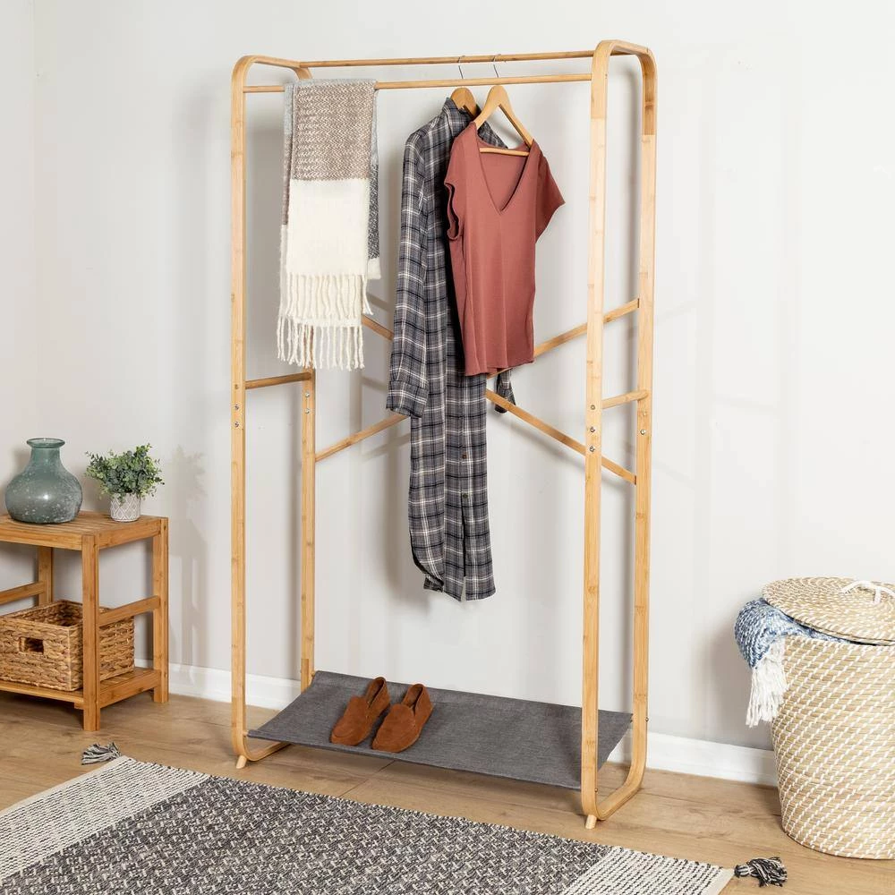 Gray Bamboo Clothes Rack 36 in. W x 65.94 in. H by Honey-Can-Do 11 Gray Bamboo Clothes Rack 36 in. W x 65.94 in. H by Honey-Can-Do - Image 9