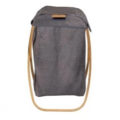 Gray and Bamboo Collapsible Canvas Hamper with Handles by Honey-Can-Do -Carnegy Avenue Sales gray bamboo honey can do hampers hmp 09061 44 1000