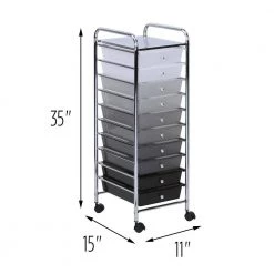 10-Drawer Rolling Storage Cart, Shaded by Honey-Can-Do -Carnegy Avenue Sales gray black honey can do craft storage crt 05255 1f 1000