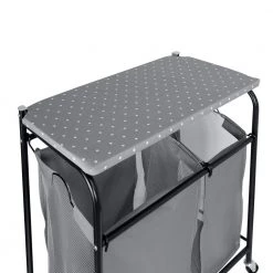Gray Steel Uneven Clothes Sorter with Ironing Board by Honey-Can-Do -Carnegy Avenue Sales gray black honey can do laundry sorters srt 09451 1f 1000