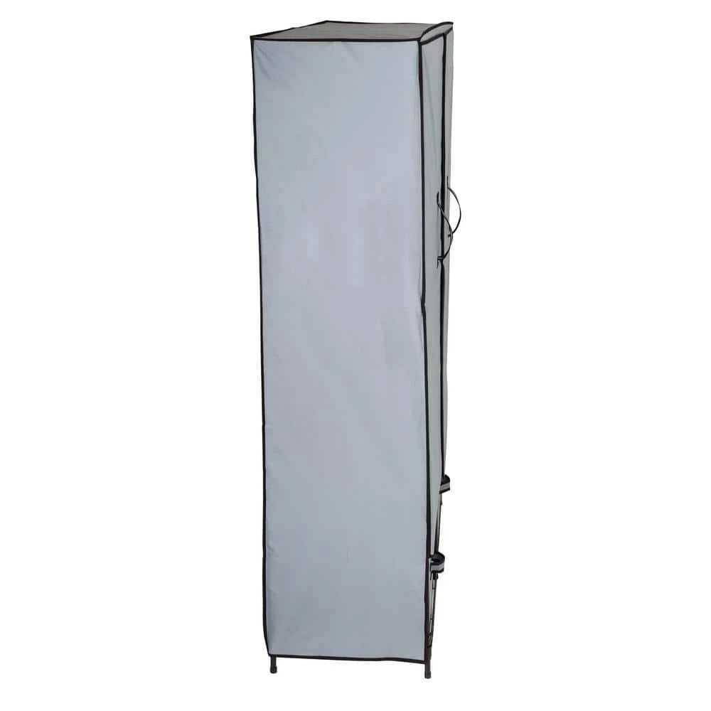 70 in. H x 45 in. W x 18 in. D Gray Polyester and Steel Portable Closet with 2 Drawers by Honey-Can-Do 5 70 in. H x 45 in. W x 18 in. D Gray Polyester and Steel Portable Closet with 2 Drawers by Honey-Can-Do - Image 3